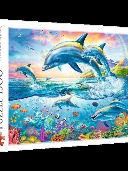 Dolphin family  Trefl Puzzle  1500 (850x580) 1500 Pieces 26162