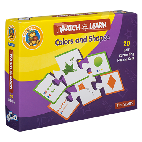 Match and Learn Colors and Shapes Puzzle 20 Self Correcting Puzzle Sets (ED-1003)
