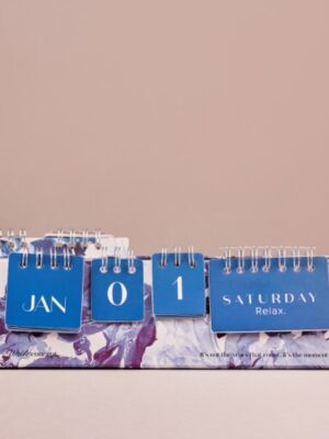 Blue Floral Desk Calendar