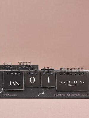 Black Marble Desk Calendar
