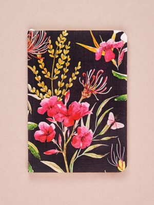 Dark Floral Ruled Notebook