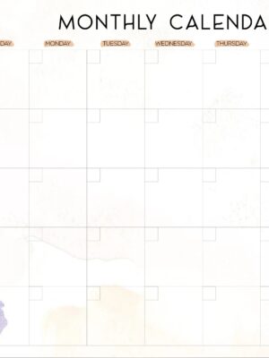 Undated Purple Monthly Planner