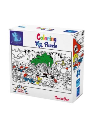 Smurfs coloring - 2 in 1 Puzzl