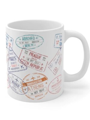 Travel Stamps Printed Coffee M