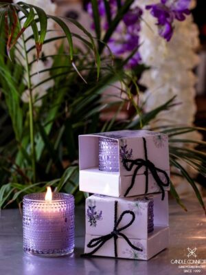 Violet Textured Dotted Glass