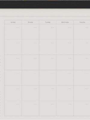 Black A3 Desk Monthly Calendar
