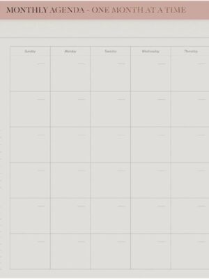 Nude A3 Desk Monthly Calendar