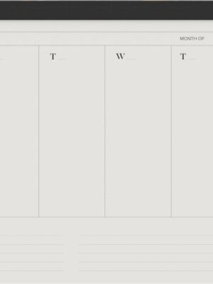 Black A4 Desk Weekly Calendar
