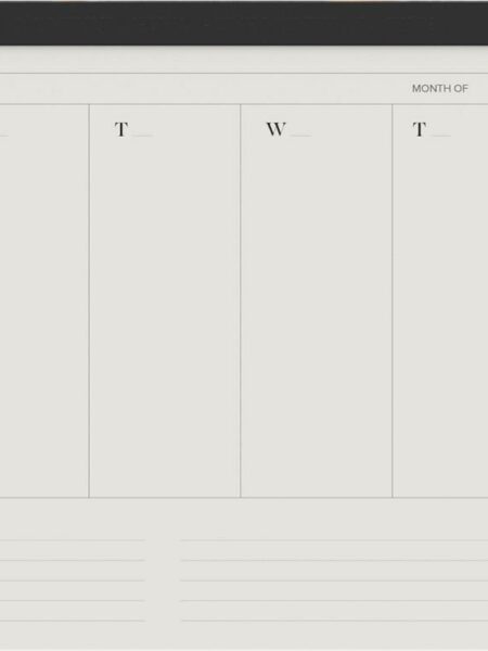 Black A4 Desk Weekly Calendar