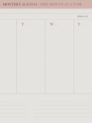 Nude A4 Desk Weekly Calendar