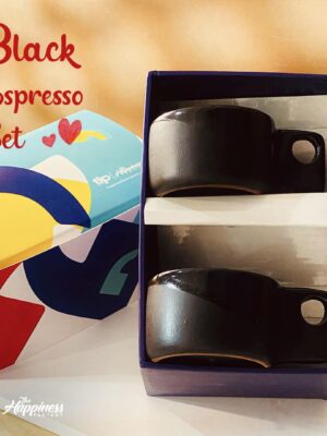 2 Black Espresso Cups