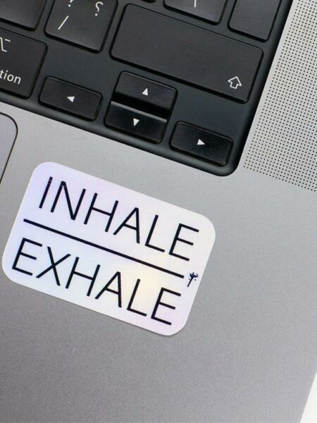 Inhale Exhale Holographic Laptop Sticker