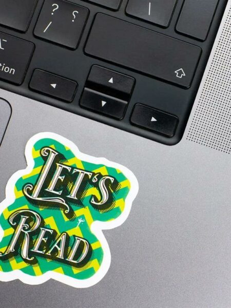 Lets read Laptop Sticker