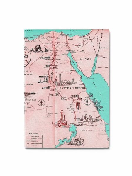 A6 Lined MockEgypt pink vintage map