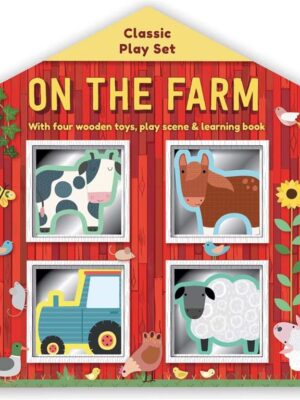 On The Farm: With four wooden toys, Play scene & Learning bo