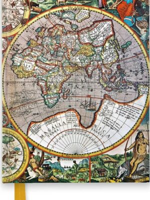 Pieter van den Keere: Antique Map of the World (Foiled Journ