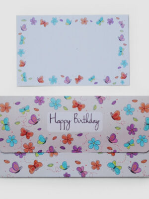 HB Butterfly & Flowers Envelope with matching Card