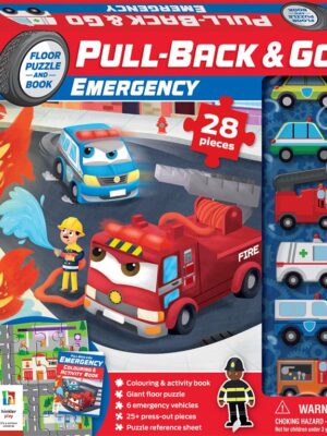 Pull-Back & Go: Emergency (Floor Puzzle, 6 Emergency Cars &