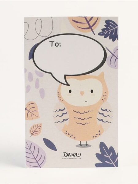 Owl With an empty talking Bubble Small Card