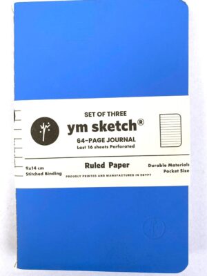 Blue Notebook Journal Pocket Set 3 Lined (1022)