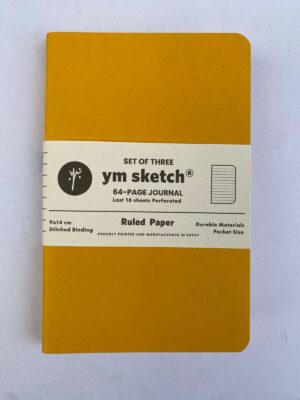 A6 Yellow Lined Set of 3 Notebook Journal (1616)
