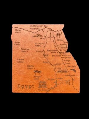 Map of Egypt Leather Coaster