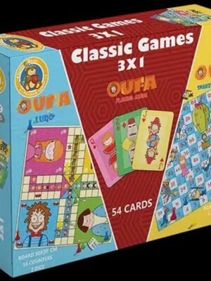 Oufa - Classic Games Package (3x1) Ludo+Playing Cards+Snake