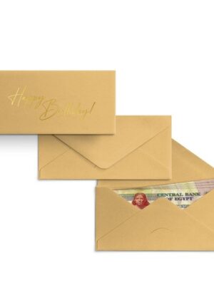 New Gold Happy Birthday Money Envelope