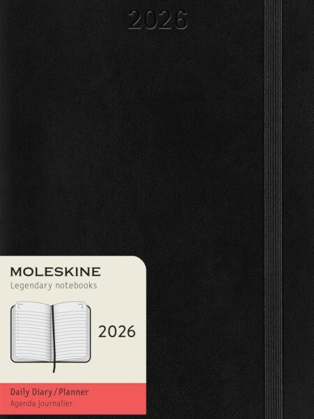 Large Black Soft 12M Daily Planner