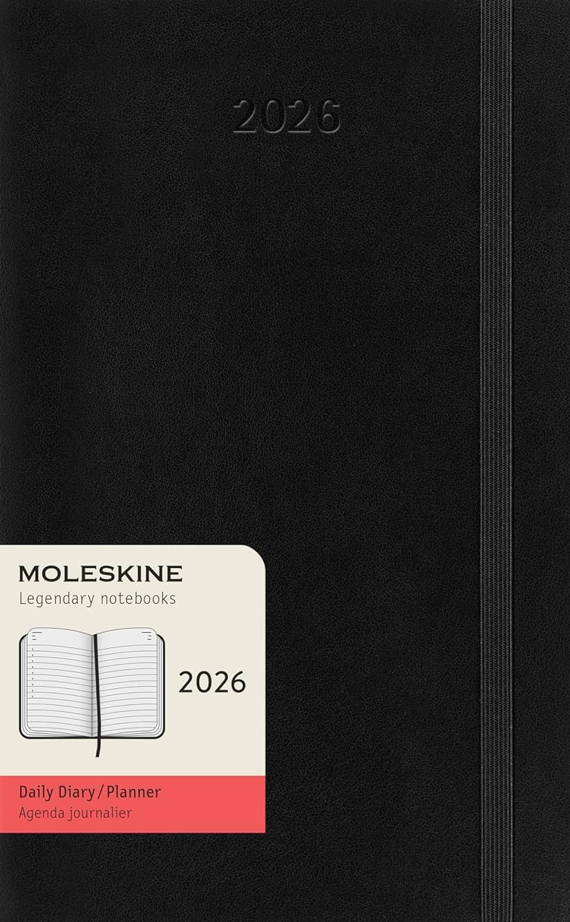 Large Black Soft 12M Daily Planner