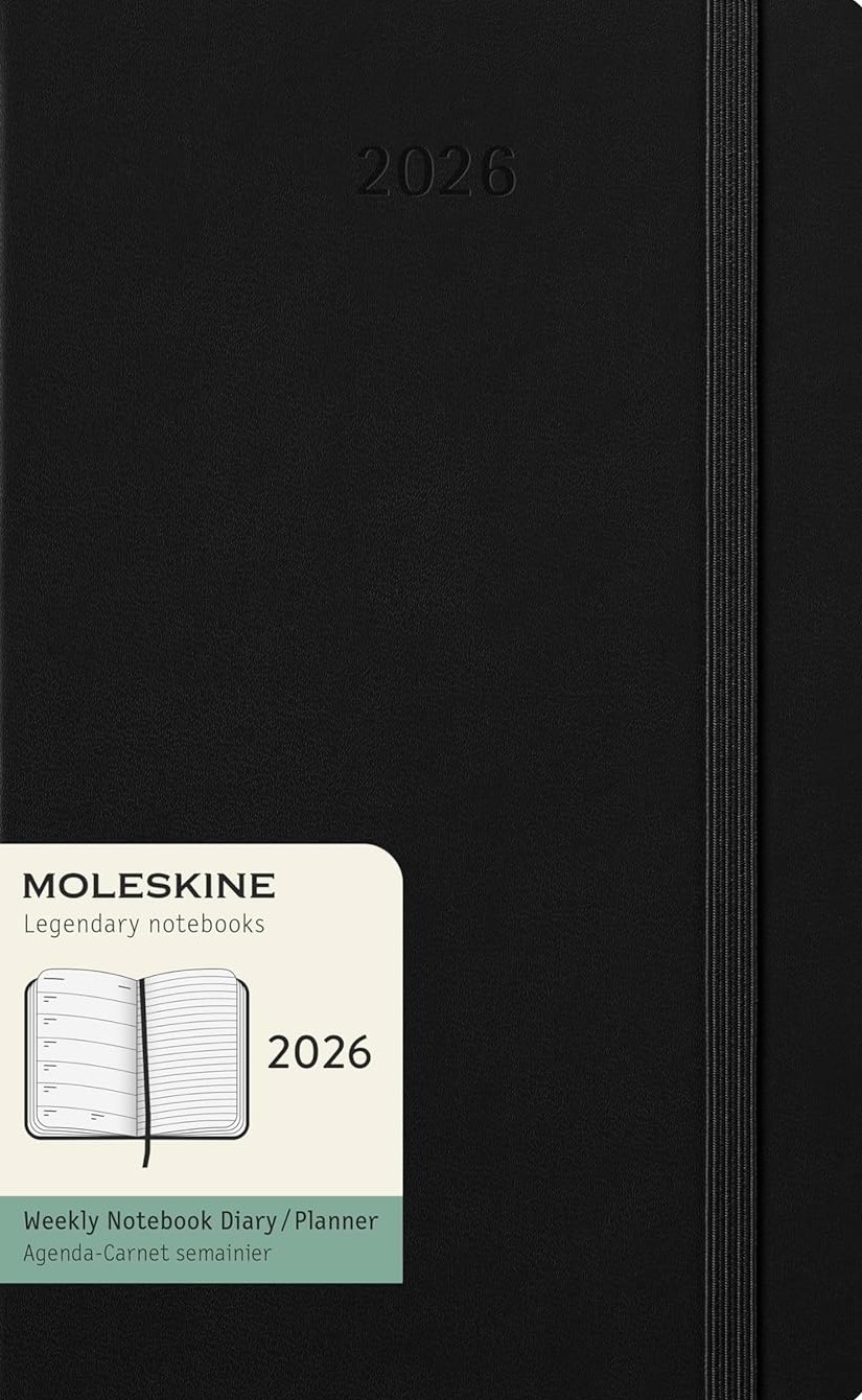 Large Black Hard 12M Weekly Planner