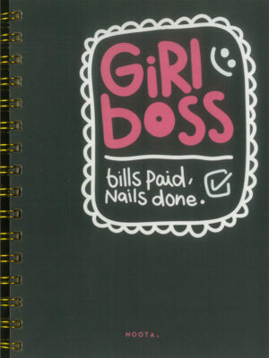Girl Boss Bills N Nails A5 Hardcover Wired Notebook 100 Pape