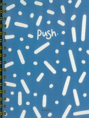 Blue Push A5 Hardcover Wired Notebook 100 Papers