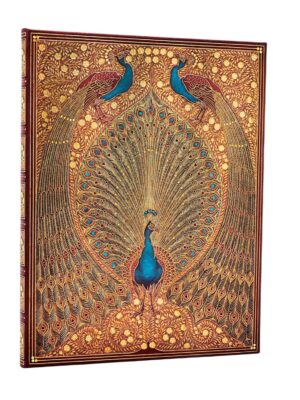 Hafiz's Peacocks Ultra Lined Hardcover Journal (Sangorski & Sutcliffe)(Elastic Band Closure)