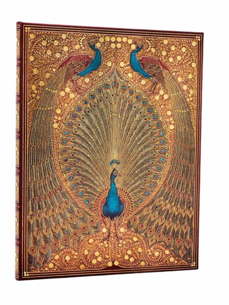 Hafiz's Peacocks Ultra Lined Hardcover Journal (Sangorski & Sutcliffe)(Elastic Band Closure)