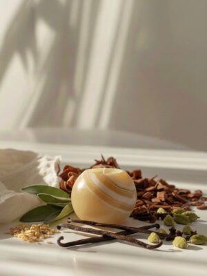 Small Mahogany Noir Alabaster Candle