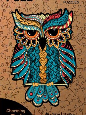 Charming owl, M-size, 220pcs figured wooden puzzle