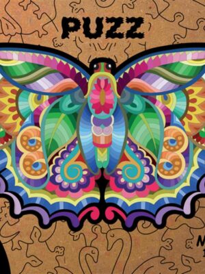 Colorful Butterfly, M-size, 175pcs figured wooden puzzle