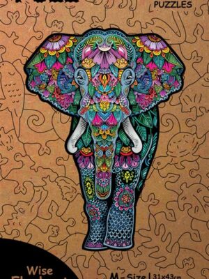 Wise Elephant, M-size, 190pcs figured wooden puzzle