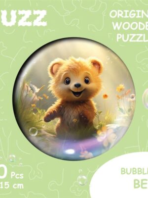Bubblezz Bear, S-size, 20pcs Circular wooden puzzle