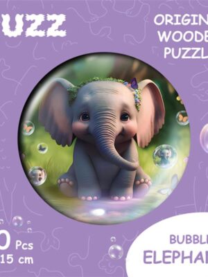Bubblezz Elephant, S-size, 20pcs Circular wooden puzzle