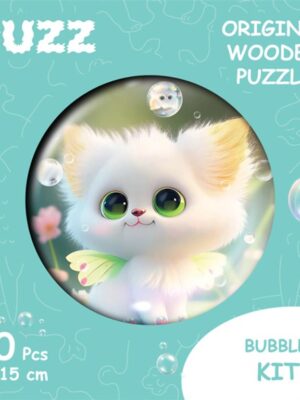 Bubblezz Kitty, S-size, 20pcs Circular wooden puzzle