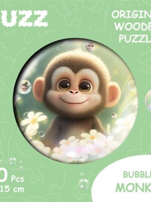 Bubblezz Monkey, S-size, 20pcs Circular wooden puzzle