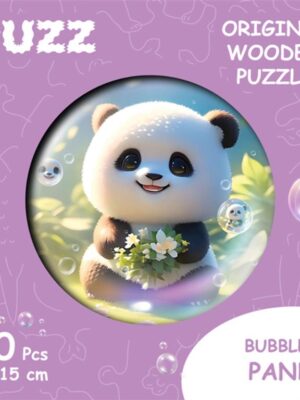 Bubblezz Panda, S-size, 20pcs Circular wooden puzzle