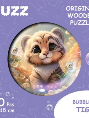 Bubblezz Tiger, S-size, 20pcs Circular wooden puzzle