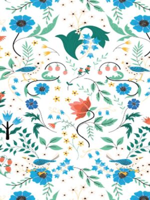 Birds and Flowers Wrapping Paper 50x70 cm