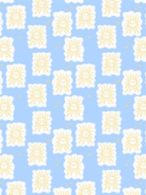Blue And Yellow Sun Wrapping Paper 50x70 cm