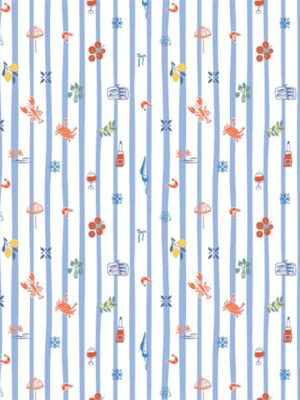 Blue Stripes Summer Wrapping Paper 50x70 cm