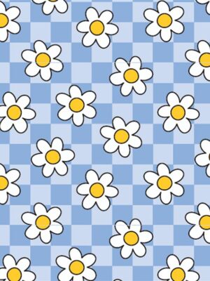 Checkers and Flowers Wrapping Paper 50x70 cm