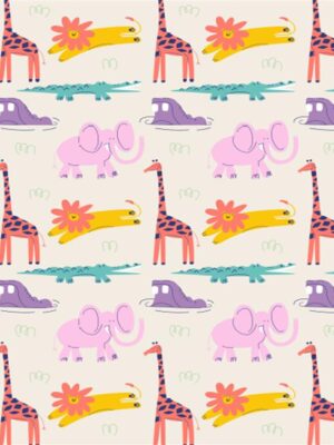 Wild Animals Wrapping Paper 50x70 cm